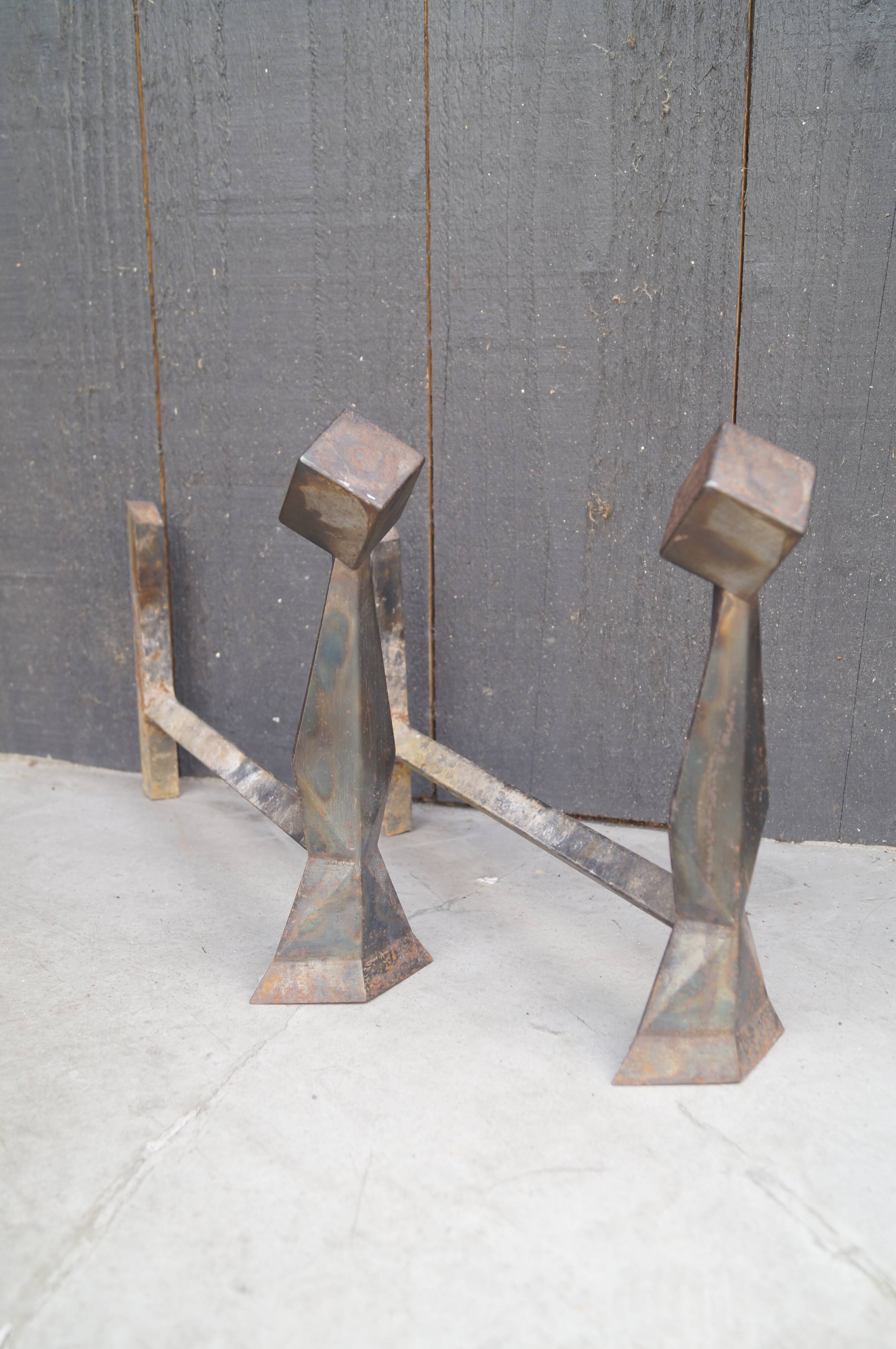 Pair of chenet modernist design 1960