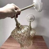 Pair of ceramic and glass wall lights