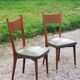 Pair of 50's Scandinavian style mahogany chairs