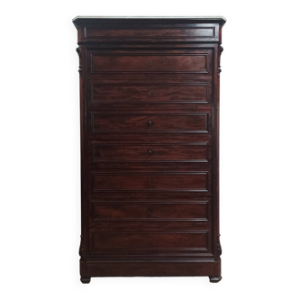 Large workshop cabinet with 8 mahogany drawers from the Napoleonic III period.