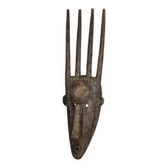 N'Tomo Bambara Mask, Mali, Carved Wood, Antique Patina, 20th Century, 64 cm