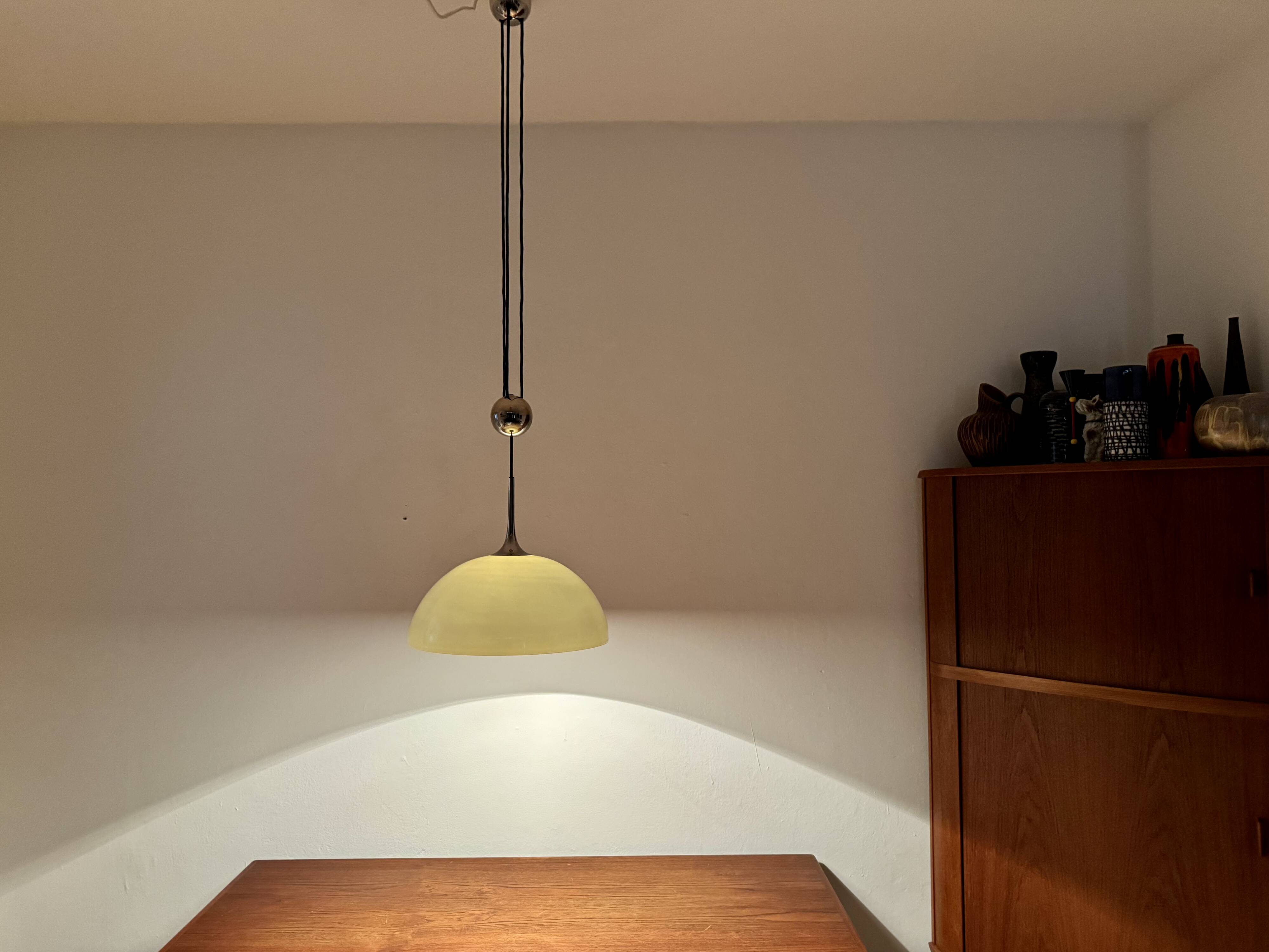 Adjustable Posa Pendant Lamp with Porcelain Shade by Florian Schulz