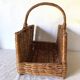 Panier à bûches en rotin tressé