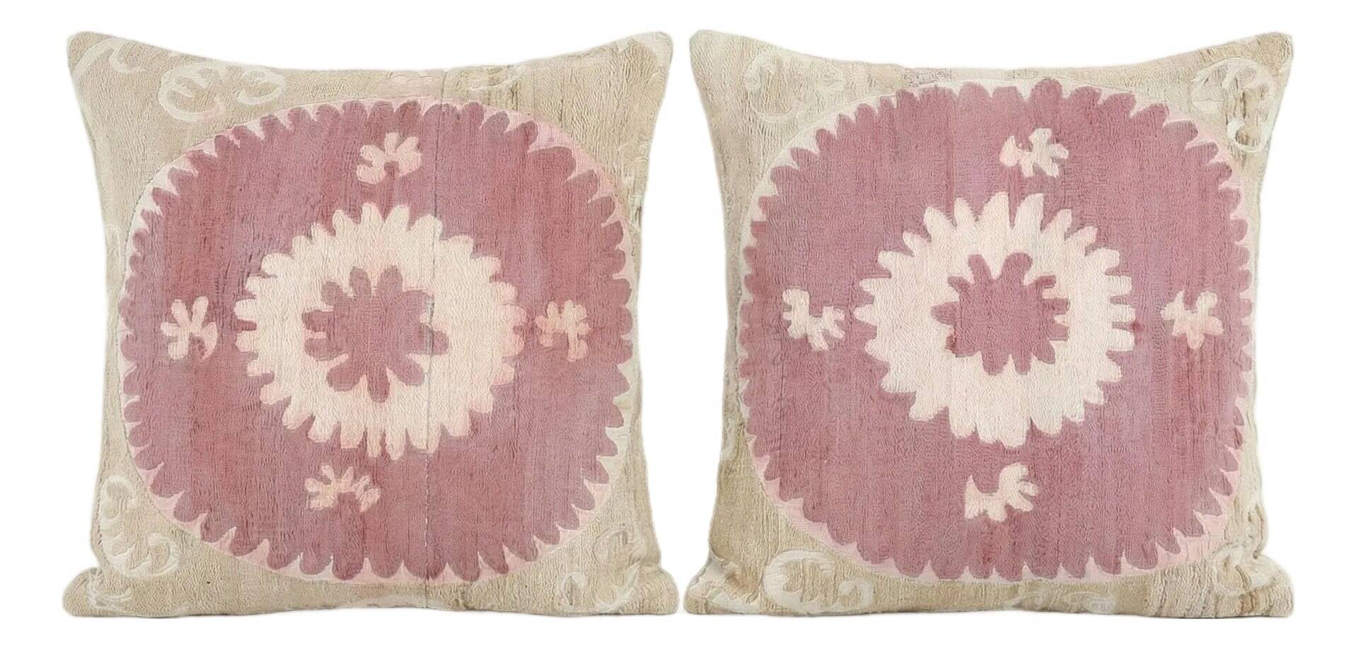 Set of 2 vintage embroidered cushion covers 58x64 cm