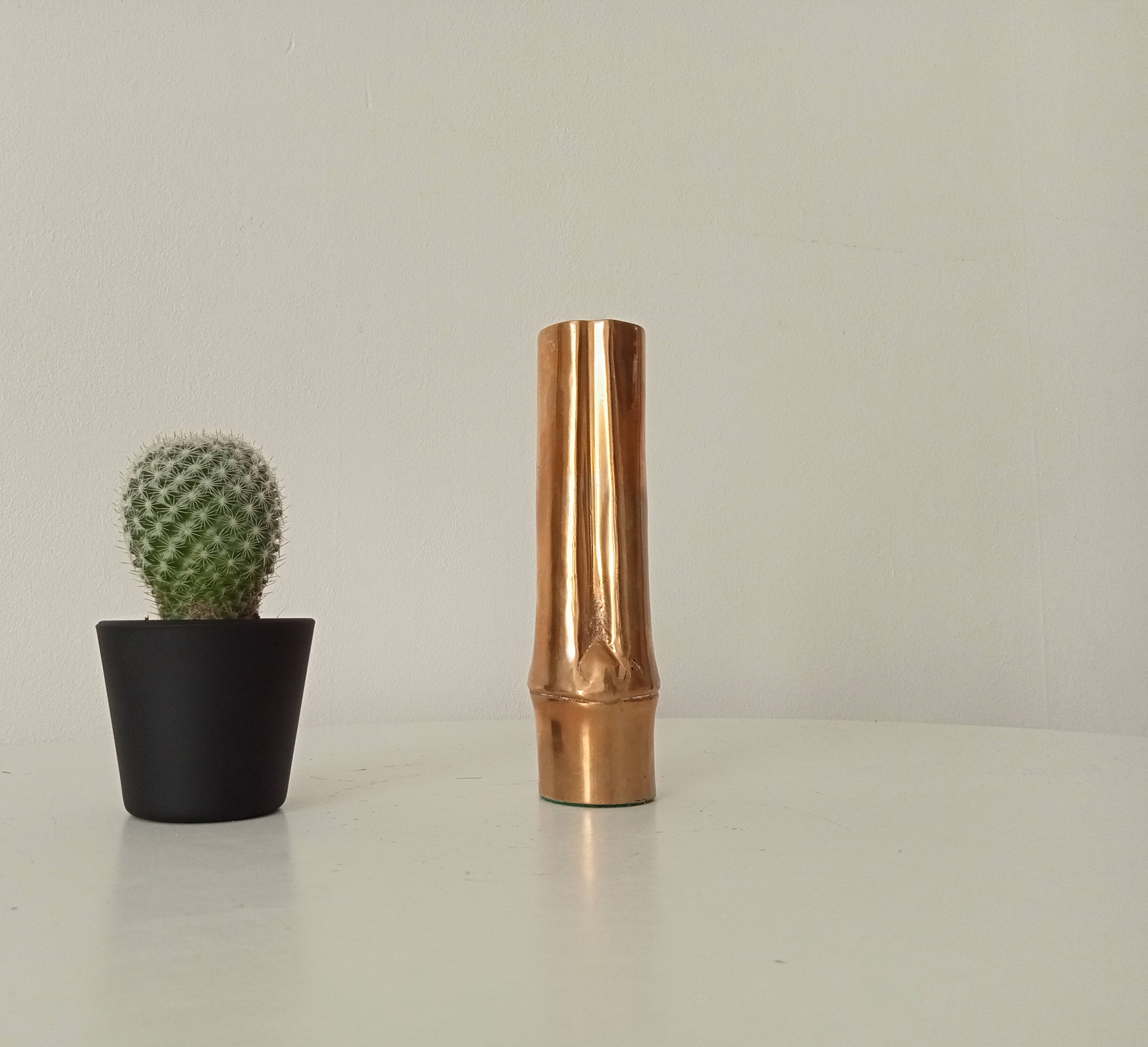 Vase Soliflore bambou ancien en bronze