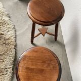 Trio of old tripod stools