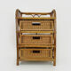Vintage wicker rattan storage cabinet with 3 drawers