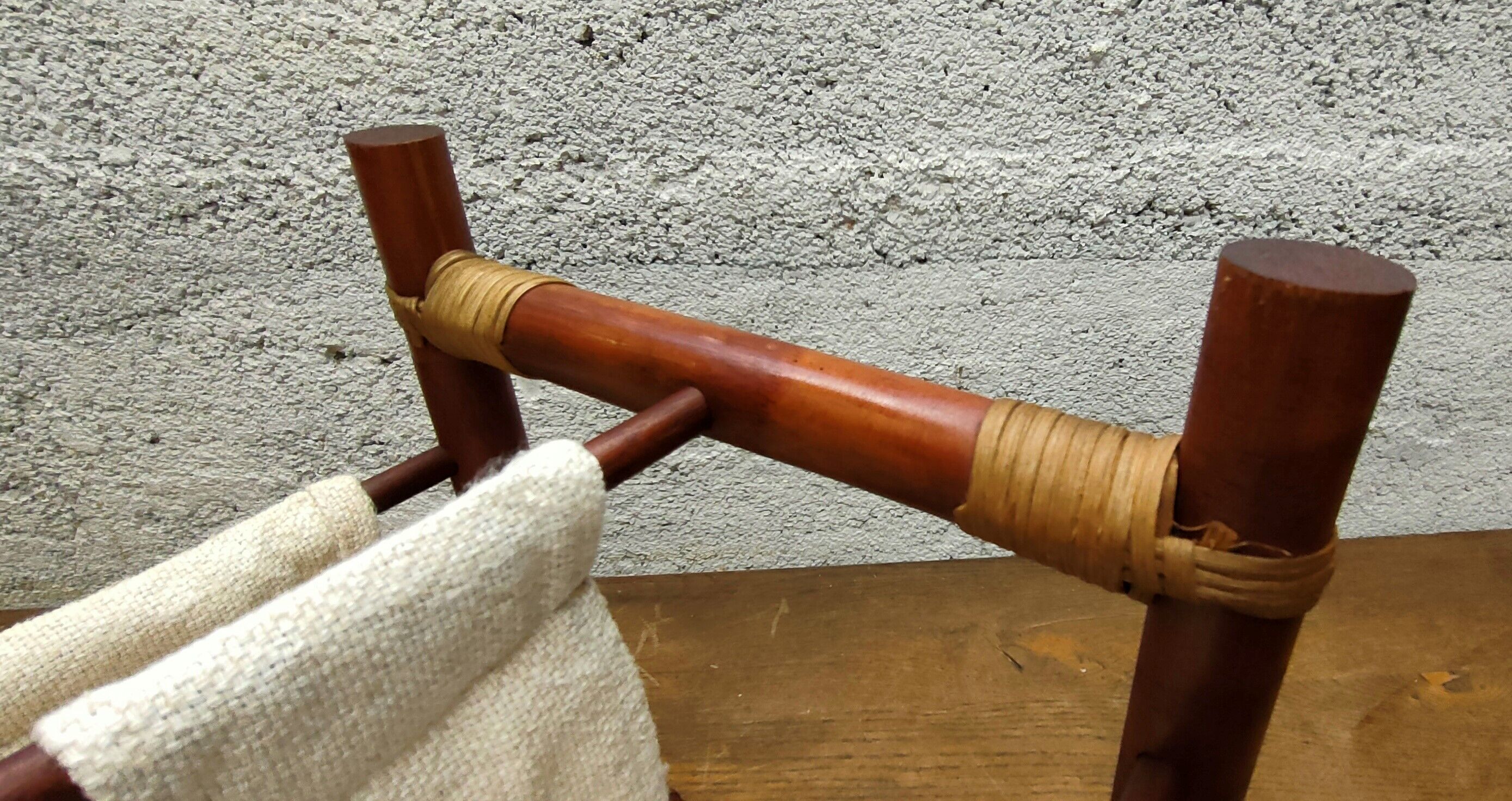 Vintage magazine holders 70's ~ rattan, burlap and wicker ~ France