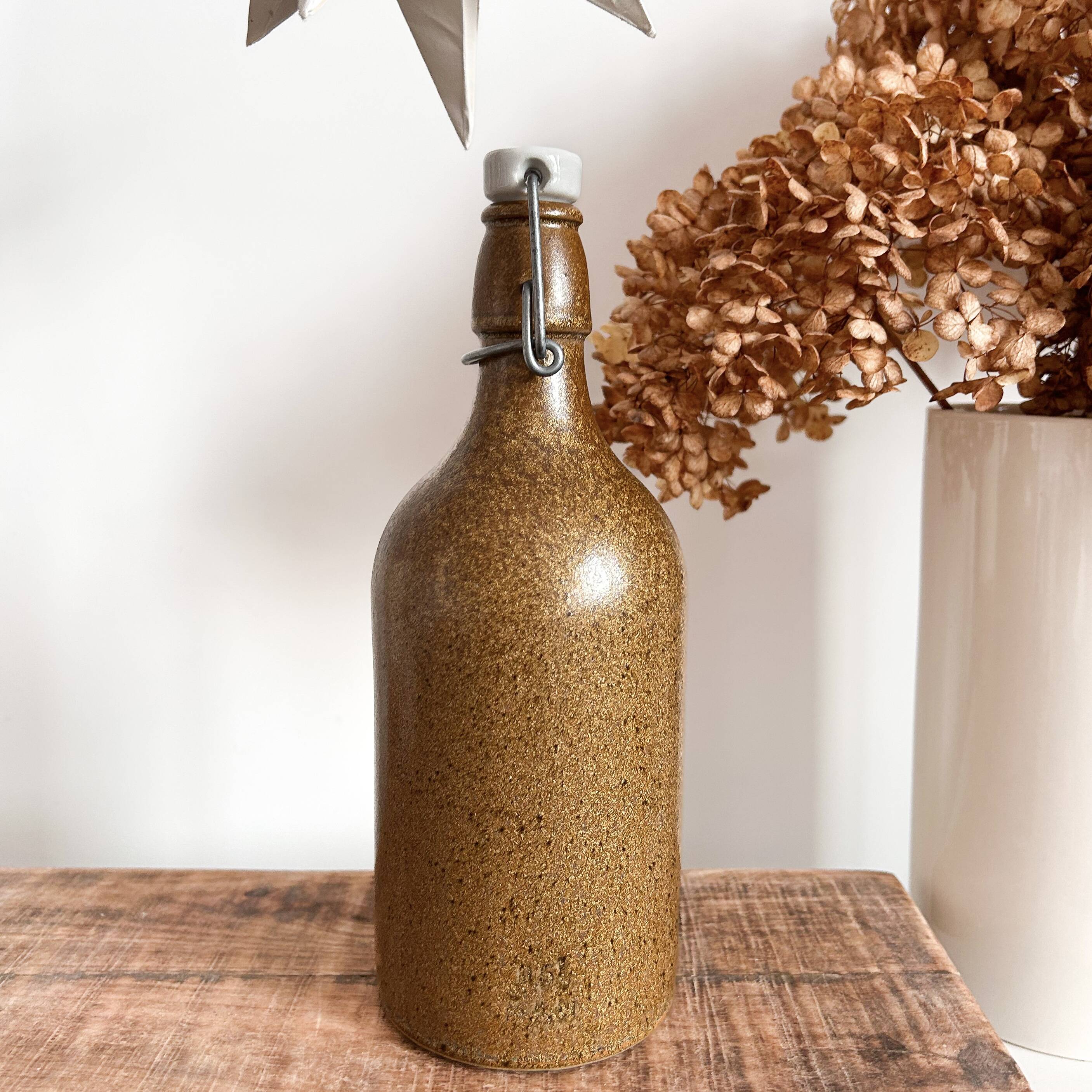 Brown stoneware bottle