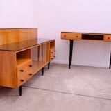 Armoire-bibliothèque vitrée vintage par Mojmír Požár, Tchécoslovaquie, 1960