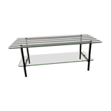 Glass and metal coffee table