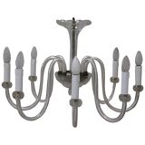 Vintage Clear Murano Glass Chandelier, 1980s