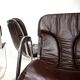 Set of four Cidue leather chrome cantilever chairs by Willy Rizzo, 1970