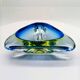 Cendrier, vide-poche triangulaire en verre de Murano, Italie années 1960