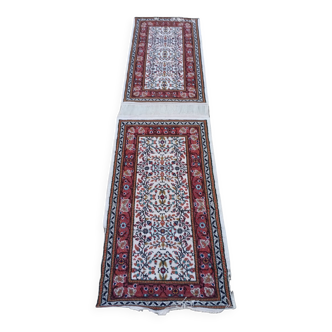 Pair of Kairouan rugs – hand-knotted wool – certified (155x75 cm)