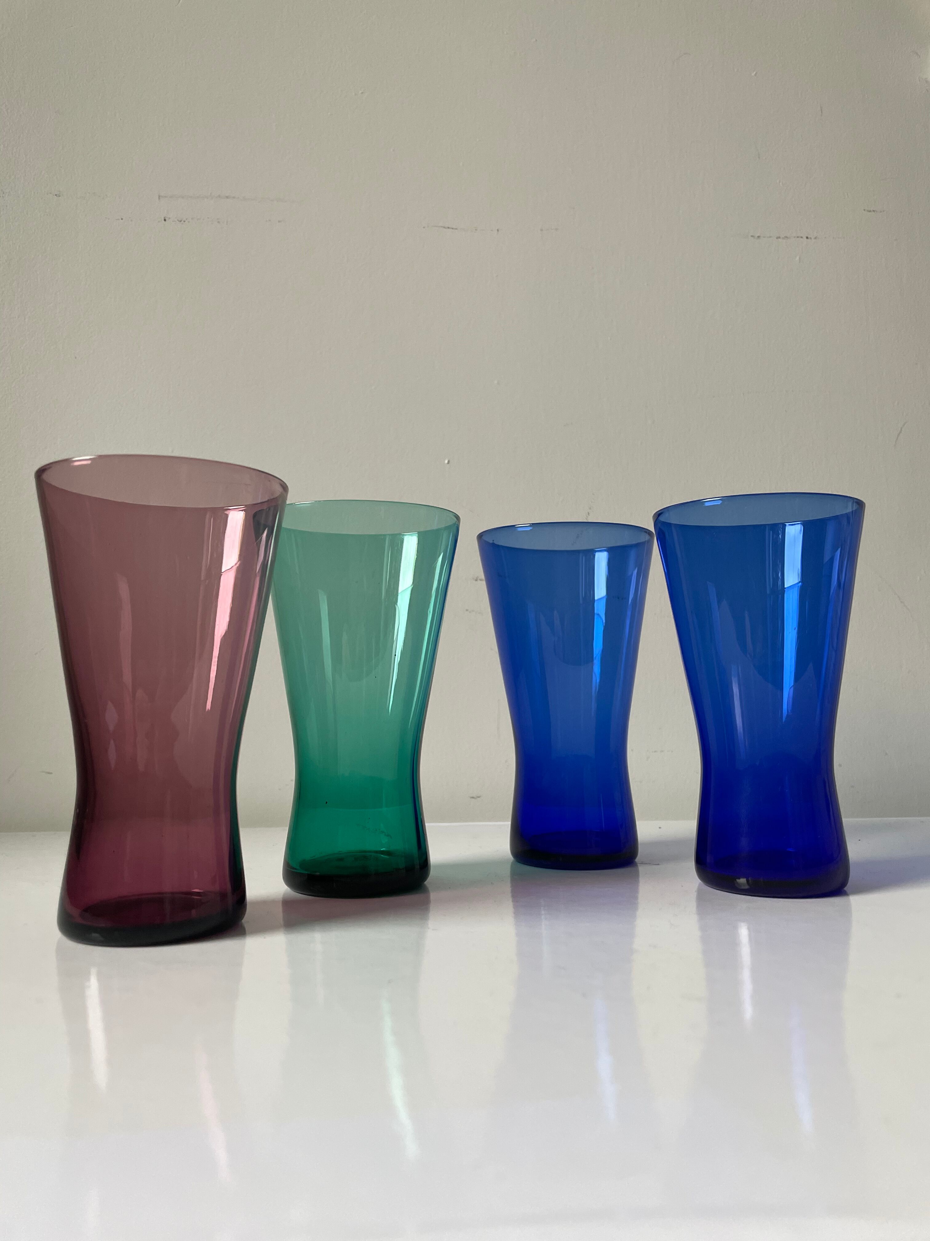 4 Danish 1950’s Glasses in different colors