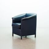 Wittmann Petrol Soft Leather Club Chair Model Aura  Designed by Paolo Piva