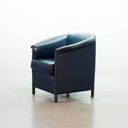 Wittmann Petrol Soft Leather Club Chair Model Aura  Designed by Paolo Piva