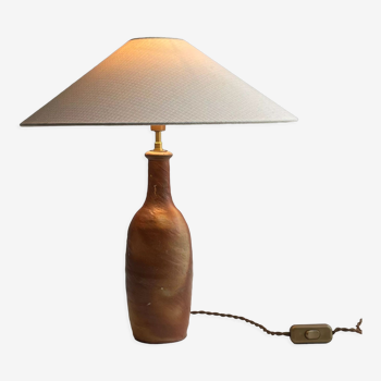 Lampe pied bouteille en grès 19eme