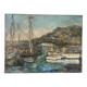 Mediterranean port, oil on canvas knife technique