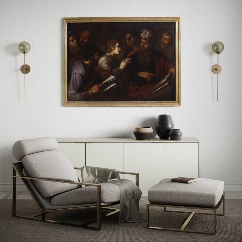 Great 17th century Italian painting, Christ among the Doctors in the Temple