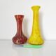 Ensemble de deux vases en verre marmoréen
