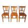 Ensemble de 3 chaises bistrot en bois 1950