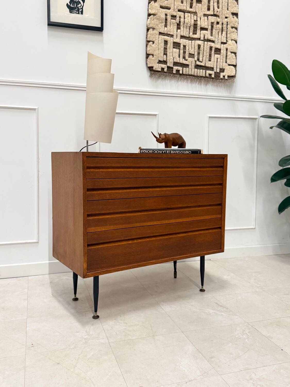 Teak chest of drawers