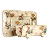 Lunéville asparagus dish in polychrome and gilded ironstone