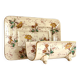 Lunéville asparagus dish in polychrome and gilded ironstone