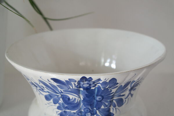 Cache pot céramique faïence  bleu delft