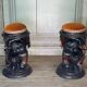 Pair of Nubian stools, polychrome sculptures, Venice circa 1880