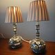 Pair of Spanish painted wooden lamps