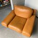 Fauteuil vintage Steiner en cuir havane