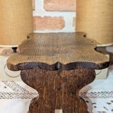 Low Stool Footrest Antique Oak Wood