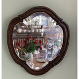 Old mahogany mirror, beveled glass, 43x40cm