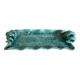 Wavy turquoise glazed earthenware plate 1960 Provence