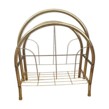 Mid-Century Brass Magazine Rack