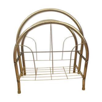 Mid-Century Brass Magazine Rack