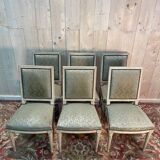 Set of 6 Louis XVI chairs. Beige rechampi