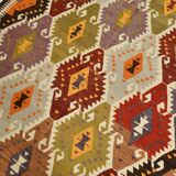 5x9 Geometric Style Vintage Kilim Rug,