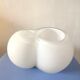 Free-form design vase thick white glass