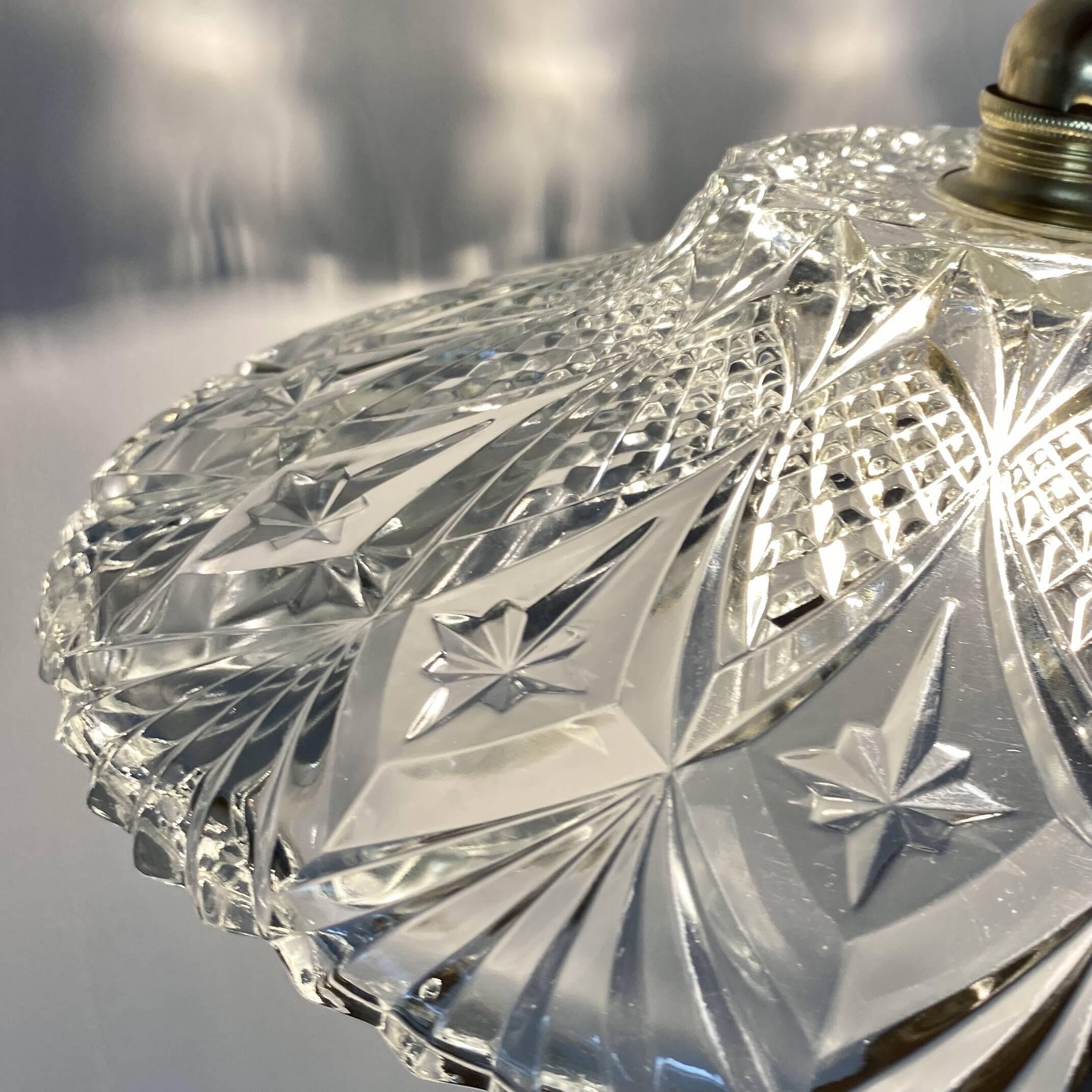 Vintage glass lampshade pendant light - tableware collection -
