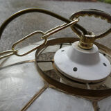 Suspension in mother-of-pearl and vintage brass