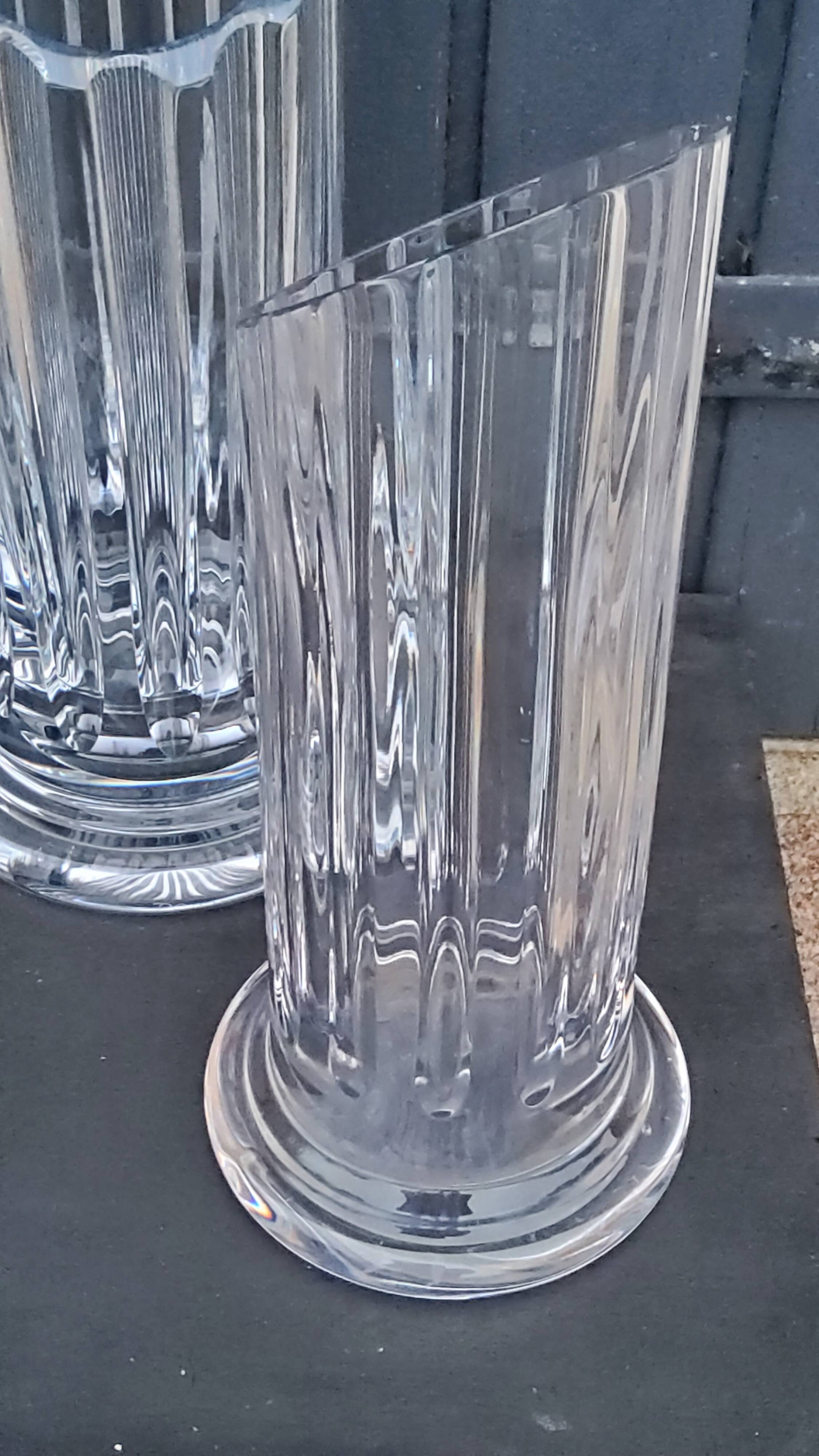Set of 3 Daum crystal vases model Cythère from the 80s