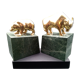 Pair of greenhouse book in bronze and marble "bear and bull"
