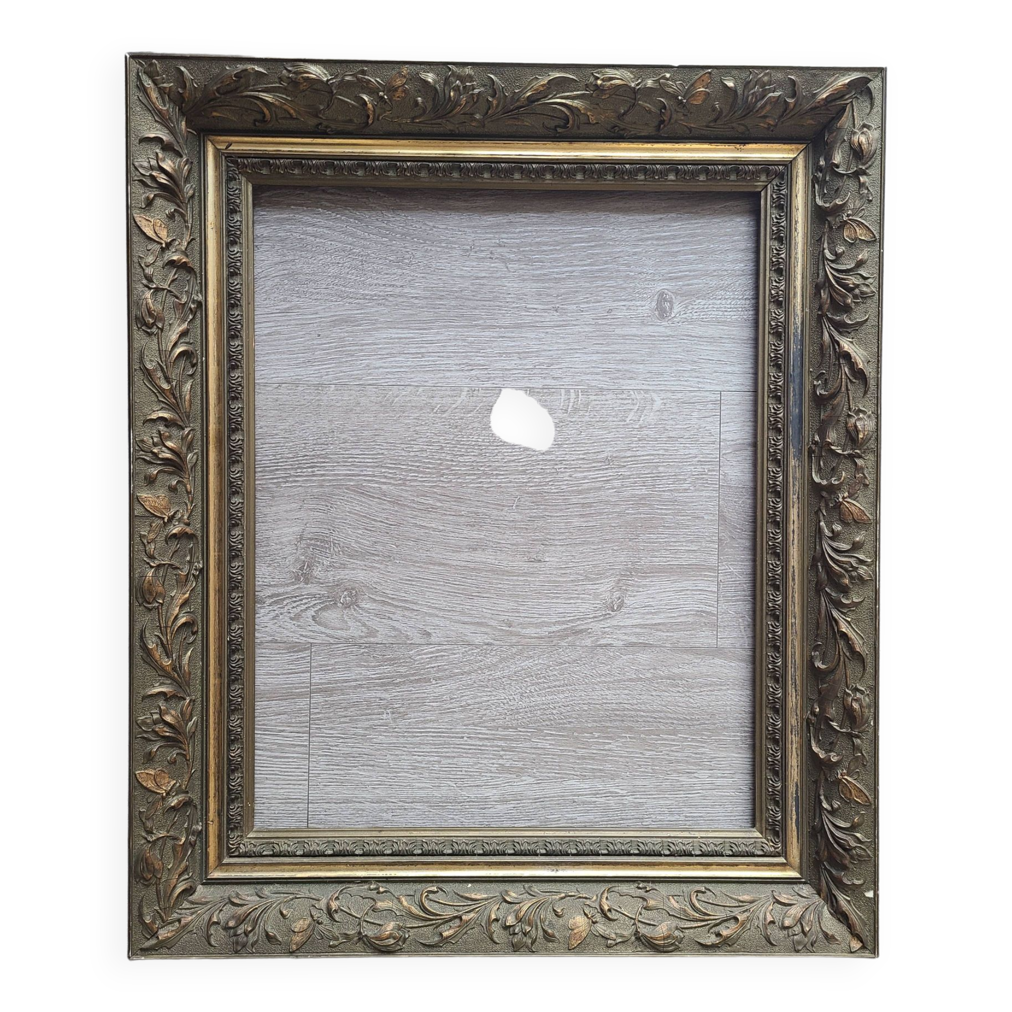 Old 19th century wooden frame with plaster sculpture