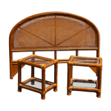 Set headboard and bedside woven rattan maugrion