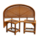 Set headboard and bedside woven rattan maugrion