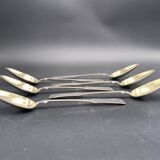 Series of 6 large solid silver spoons Hamburg Hess Germany dated 1869